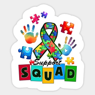 Support Squad Autism Awareness Gift for Birthday, Mother's Day, Thanksgiving, Christmas Sticker